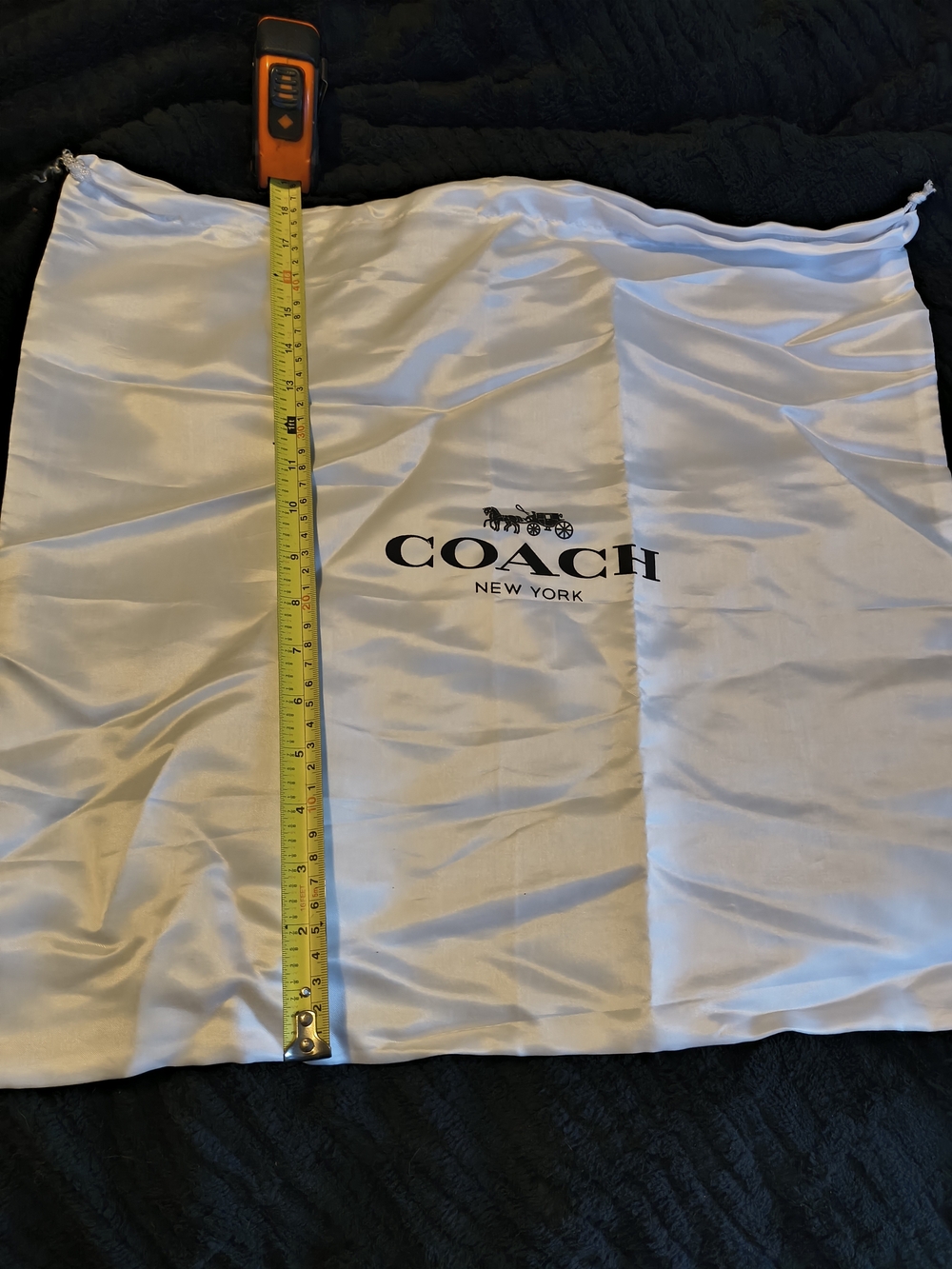 COACH White Dust Bag - Satin Drawstring Pouch